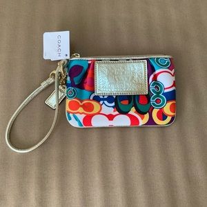 Coach Signature Poppy Small Wristlet Multicolor